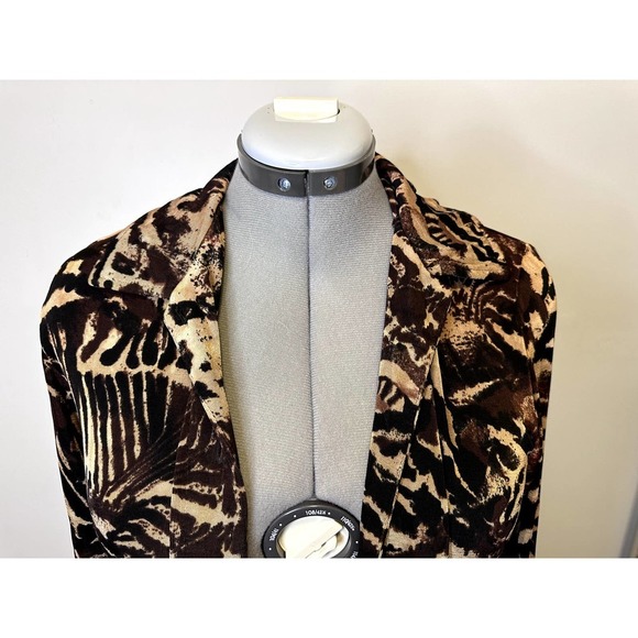 Chico's Traveler Liquid Knit Animal Print Slinky Button Up Duster/Dress, Sz M/8 - Picture 3 of 16